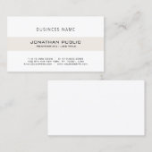 Witte, minimale elegante, eenvoudige ontwerprendy visitekaartje (Voorkant / Achterkant)