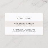 Witte, minimale elegante, eenvoudige ontwerprendy visitekaartje (Voorkant)