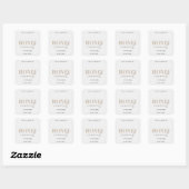 Witte Minimale Kaarslabel Aangepaste Logo Vierkante Sticker (Vel)