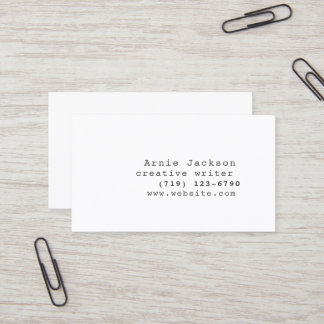 Witte minimale lettertypefout voor schrijfmachines visitekaartje