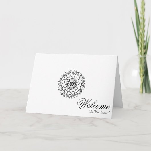 Witte Minimale Mandala Kunst Welkom Gewenst Kaart (Voorkant)