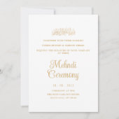 Witte minimale Mehndi Henna ceremonie moslim bruil Kaart (Voorkant)