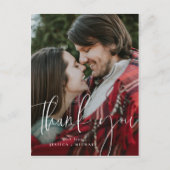 Witte Minimale Typografie Dank u Kaarten (Voorkant)