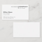 Witte, minimale zakelijke Visitekaartje (Voorkant / Achterkant)