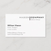 Witte, minimale zakelijke Visitekaartje (Voorkant)