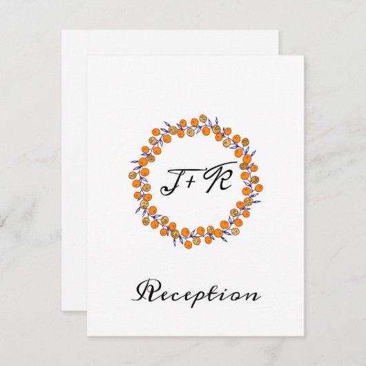 Witte minimalisme gouden trouw blauw marine kaart (Voorkant / Achterkant)