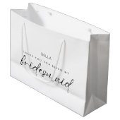 Witte Minimalist Dank u bruidsmeisje Groot Cadeauzakje (Voorkant Gekanteld)