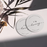 Witte minimalist neem mijn Drink niet. Ik danst. Ronde Kartonnen Onderzetter<br><div class="desc">Ontworpen om te coördineren met voor het Collectie van de Uitnodiging van het Pure Bieden. Klik op "Details" om meer informatie te wijzigen. Om de tekst te verplaatsen of de grootte, de doopvont, of de kleur te veranderen, klik "uitgeven gebruikend het Hulpmiddel van het Ontwerp". Uitzicht de verbinding van het...</div>
