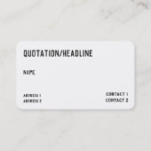 witte minimalist - QR-code - Visitekaartje (Voorkant)