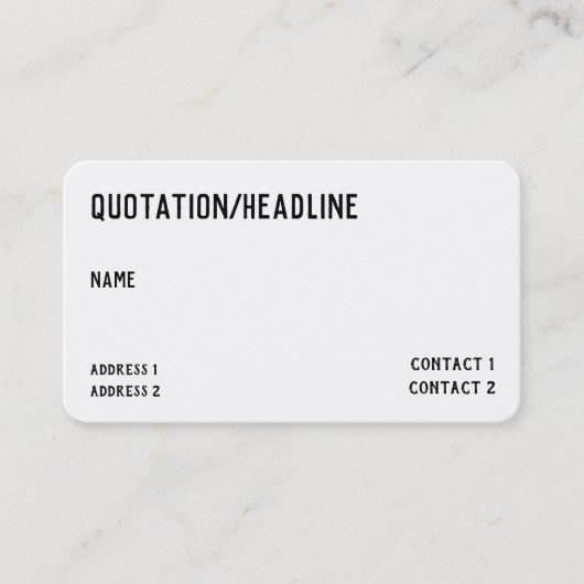 witte minimalist - QR-code - Visitekaartje (Voorkant)