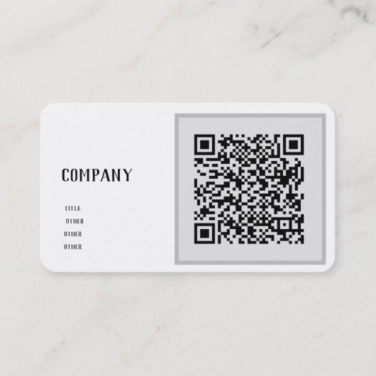 witte minimalist - QR-code - Visitekaartje (Achterkant)