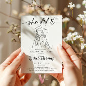 Witte minimalistische Afstuderen foto uitnodiging