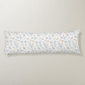 Witte minimalistische Boho Wildflower Pattern Lichaamskussen (Achterkant)