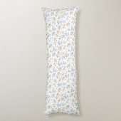 Witte minimalistische Boho Wildflower Pattern Lichaamskussen (Achterkant (Verticaal))