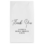 Witte Minimalistische Bruidsbruiloft Dank Je Wel Klein Cadeauzakje (Achterkant)