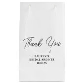 Witte Minimalistische Bruiloft Dankbetuiging Klein Cadeauzakje (Voorkant)