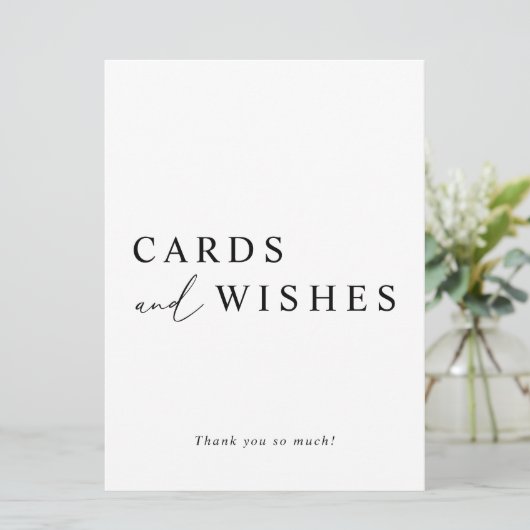 Witte minimalistische bruiloft en -taart kaart (Staand voorkant)