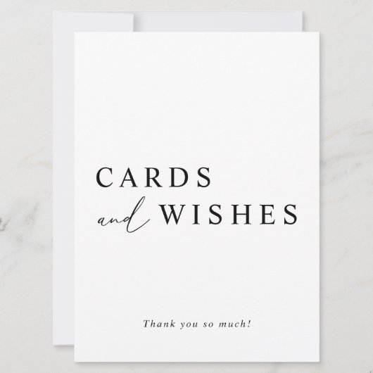 Witte minimalistische bruiloft en -taart kaart (Voorkant)