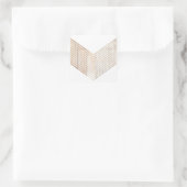 Witte minimalistische chevron met hout vierkante sticker (Tas)