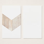 Witte minimalistische chevron met hout visitekaartje (Voorkant /achterkant)