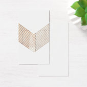 Witte minimalistische chevron met hout visitekaartje (Bureau)
