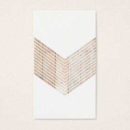 Witte minimalistische chevron met hout visitekaartje