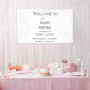 Witte minimalistische diner welkom achtergrond spandoek
