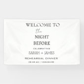 Witte minimalistische diner welkom achtergrond spandoek (Horizontaal)