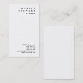 Witte minimalistische elegant, gesofisticeerd mode visitekaartje (Voorkant / Achterkant)