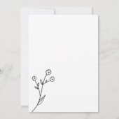 Witte Minimalistische Elegante Bloemige Bruiloft Kaart (Achterkant)