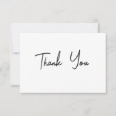 Witte minimalistische elegante bruiloft bedankkaart (Voorkant)