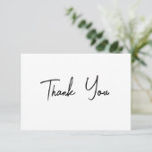 Witte minimalistische elegante bruiloft bedankkaart (Staand voorkant)