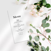 Witte minimalistische elegante bruiloft menu