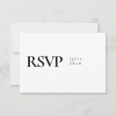 Witte minimalistische elegante bruiloft RSVP kaartje (Voorkant)