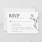 Witte minimalistische elegante bruiloft RSVP kaartje (Voorkant)
