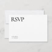 Witte minimalistische elegante bruiloft RSVP kaartje (Achterkant)