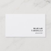 Witte minimalistische elegante chique vlakte visitekaartje (Voorkant)