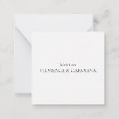 Witte Minimalistische Elegante Hart Trouw Dank Je  Notitiekaartje (Achterkant)