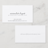 Witte minimalistische elegante professional visitekaartje (Voorkant / Achterkant)