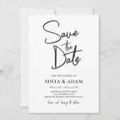 Witte Minimalistische Elegante Trouwdag Save The Date (Voorkant)