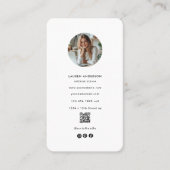 Witte minimalistische foto & QR-code Modern Visitekaartje (Voorkant)