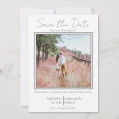 Witte Minimalistische Foto Save The Date (Voorkant)