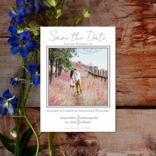 Witte Minimalistische Foto Save The Date