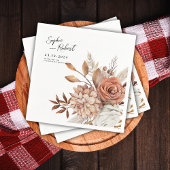 Witte minimalistische Herfst bloemenboeket bruilof Servet