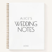 Witte minimalistische huwelijksaantekeningen notitieboek (Voorkant)