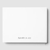 Witte minimalistische klassieke chique bruiloft gastenboek (Achterkant)