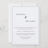 Witte Minimalistische Klassieke Huwelijksuitnodigi Kaart (Voorkant)