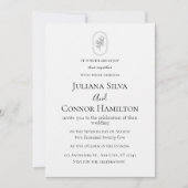 Witte Minimalistische Klassieke Huwelijksuitnodigi Kaart (Voorkant)