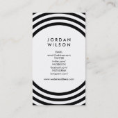 Witte minimalistische kringen geometrische sociale visitekaartje (Achterkant)