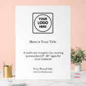 Witte minimalistische Logo | Moderne eenvoudige br Acryl Bord (Huwelijk)